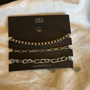 Area Stars Silver Chain Bracelet Set